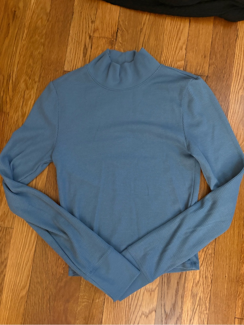 American Eagle Ribbed Mock Neck Long Sleeve Top
